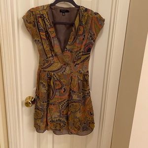 Ted Baker Silk paisley fit and flare skater dress lined Sz 3 (US 8)